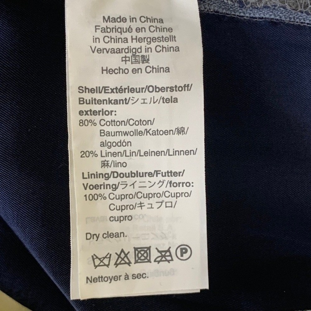 J.Crew Ludlow Slim Pant Men 32x30 (Hemmed to 27) Blue Cotton Linen Somelos H4161 - Picture 9 of 11
